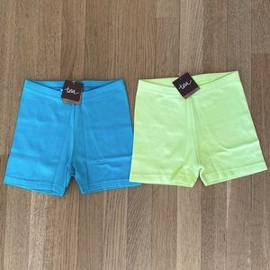 Tea Collection Girls Solid Somersault Shorts 7 NWT Light Laguna and Kiwi